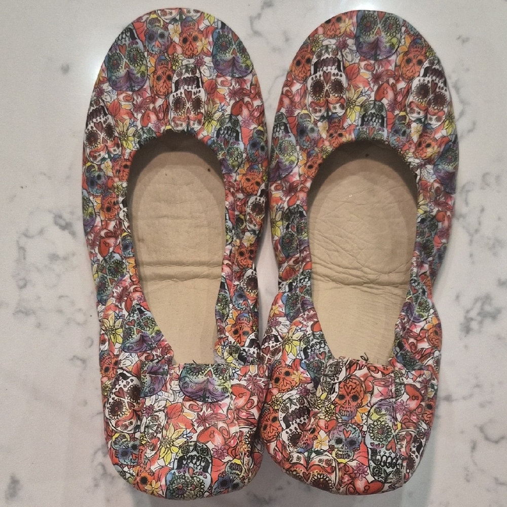 Storehouse Flats Halloween Sugar Skulls Ballet Flats Size 10